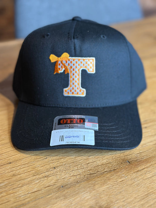 Tennessee Vols T Bow Black Embroidered Hat – Officially Licensed