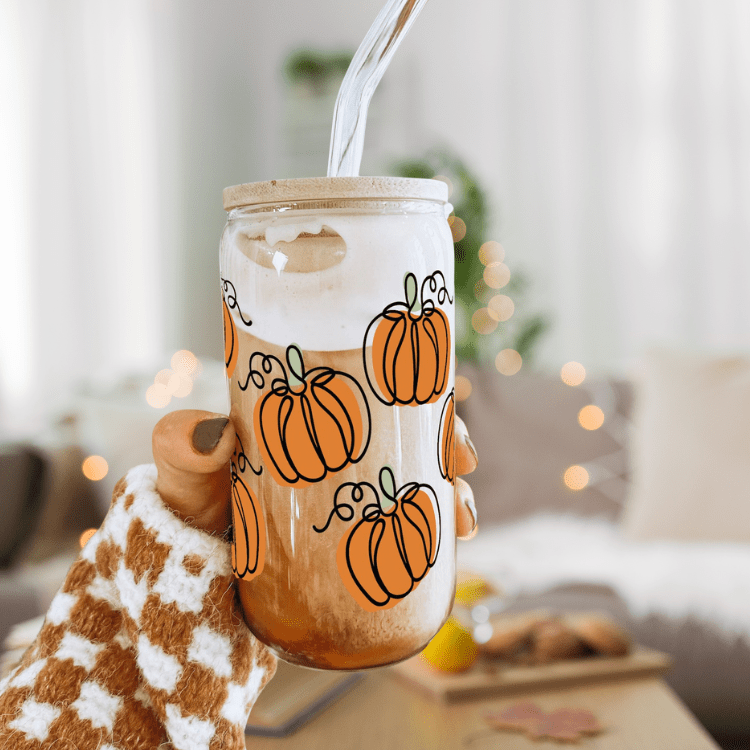 Pumpkin Spice Glass Tumbler | 16oz