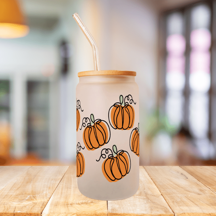 Pumpkin Spice Glass Tumbler | 16oz