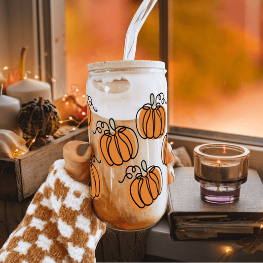 Pumpkin Spice Glass Tumbler | 16oz