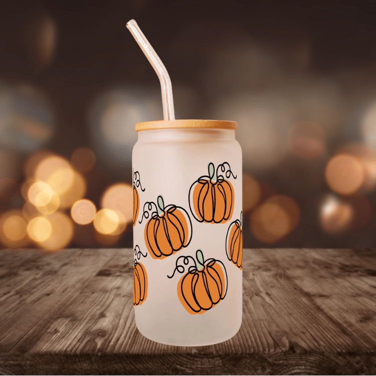 Pumpkin Spice Glass Tumbler | 16oz