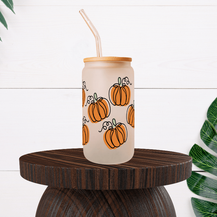 Pumpkin Spice Glass Tumbler | 16oz